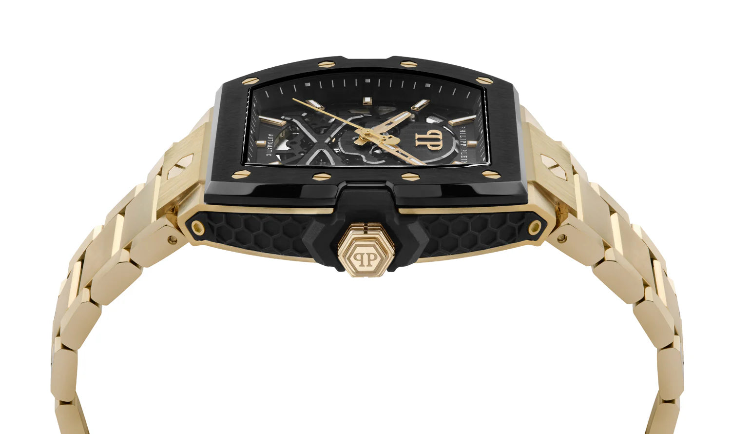 Philipp Plein Black Hexagonal Dial Automatic Men Watch - PWJFA0625 - KRISHNA WATCH COMPANY