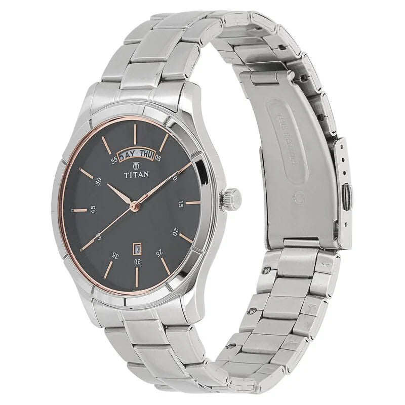 Titan Workwear Black Dial Analog watch for Men - 1767SM02 - KRISHNA WATCH COMPANY