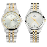 Titan Bandhan Silver White Dial Stainless Steel Pair Watches NP17742565BM01