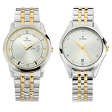 Titan Bandhan Silver White Dial Stainless Steel Pair Watches NP17742565BM01