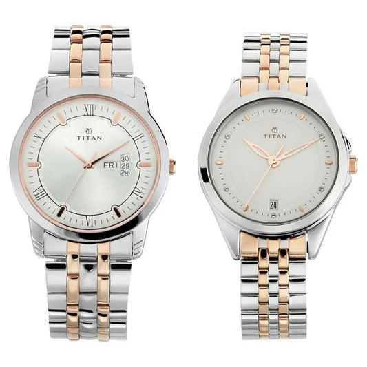 Titan Bandhan Quartz Analog  Stainless Steel Strap Watch for Couple 17742565km01