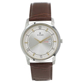 TITAN Silver Dial Brown Strap Watch - 1774SL01