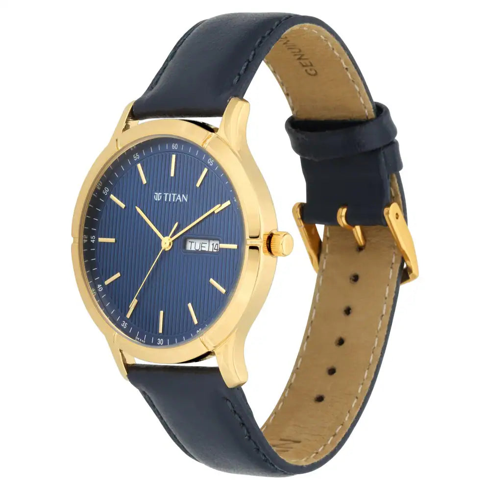 Titan Lagan - Blue Dial Leather Strap 1775YL02 - KRISHNA WATCH COMPANY