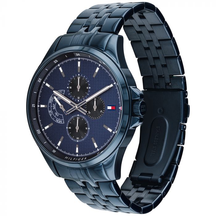 Tommy Hilfiger Quartz Multifunction Blue Dial Stainless Steel Strap Watch for Men NETH1791618W - KRISHNA WATCH COMPANY