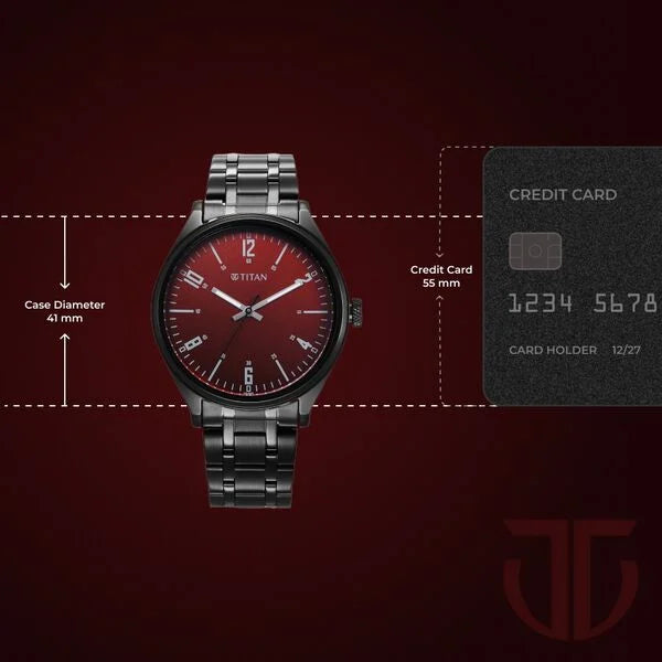 Titan Wrist Wit Quartz Analog Brown Dial Stainless Steel Strap Watch for Men 1802NM02 - KRISHNA WATCH COMPANY