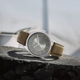 Titan Men's Urban Edge Lustrous Olive Dial Leather Watch - 1802SL08