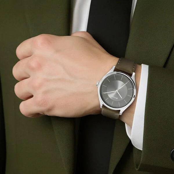 Titan Men's Urban Edge Lustrous Olive Dial Leather Watch - 1802SL08 - KRISHNA WATCH COMPANY