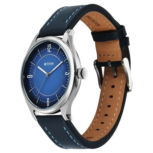 Titan Neo Basics Analog Leather Strap Watch for Men - 1802SL21