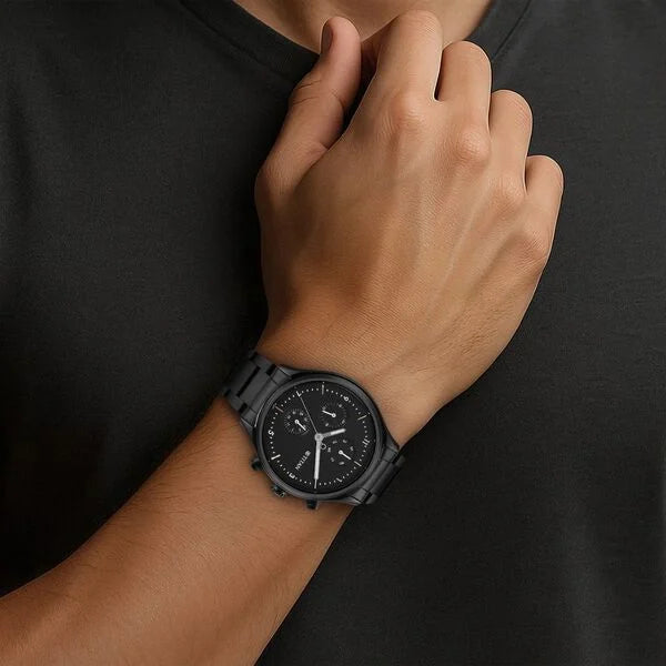 TITAN Black Dial Multifunction Watch for Men - 1803NM01 - KRISHNA WATCH COMPANY