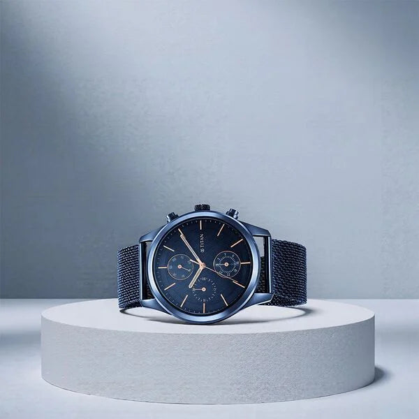 TITAN Neo Splash Blue Dial Stainless Steel Strap Watch - 1805QM02 - KRISHNA WATCH COMPANY