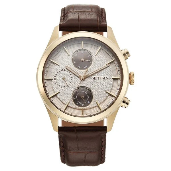 Titan Classique Neo Splash Analog with Cream Dial Watch for Men 1805wl03