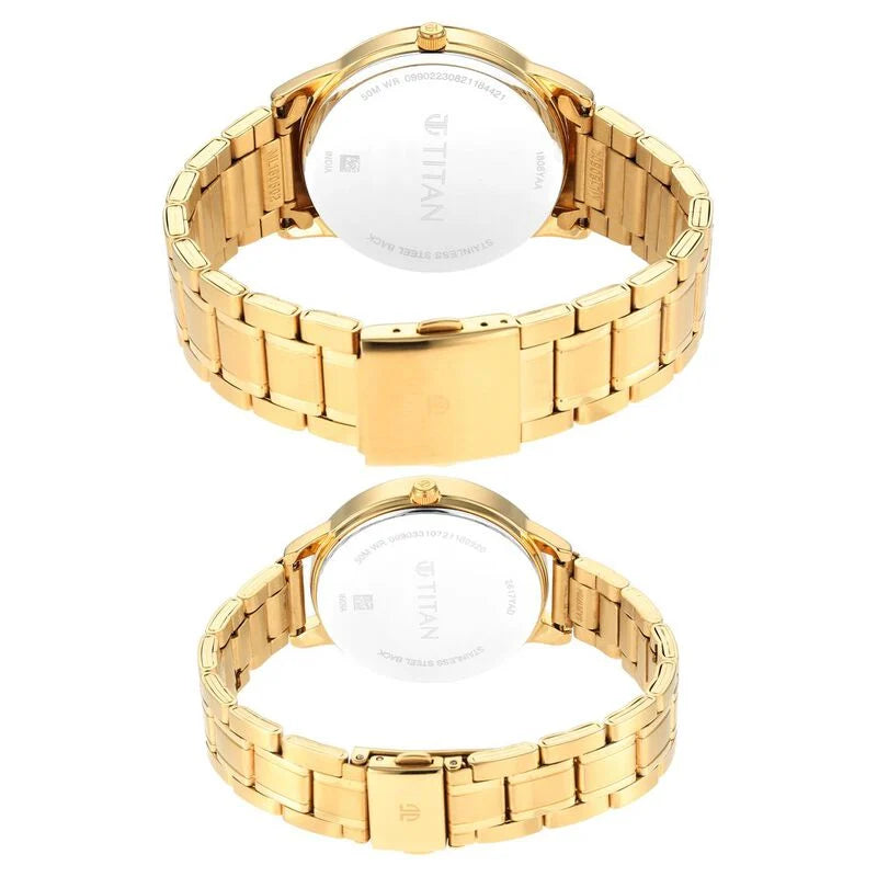 Titan Bandhan Grey Dial Analog Stainless Steel Strap Watch for Couple 18062617YM01P - KRISHNA WATCH COMPANY