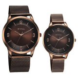 Titan Bandhan Quartz Analog Brown Dial Stainless Steel Strap Watch for Couple 18062648QM01P - KRISHNA WATCH COMPANY