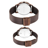 Titan Bandhan Quartz Analog Brown Dial Stainless Steel Strap Watch for Couple 18062648QM01P - KRISHNA WATCH COMPANY