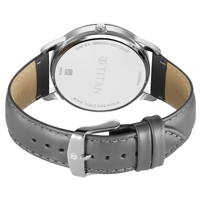 Titan Wrist Wit Quartz Analog with Date Grey Dial Leather Strap Watch for Men 1806SL13 - KRISHNA WATCH COMPANY
