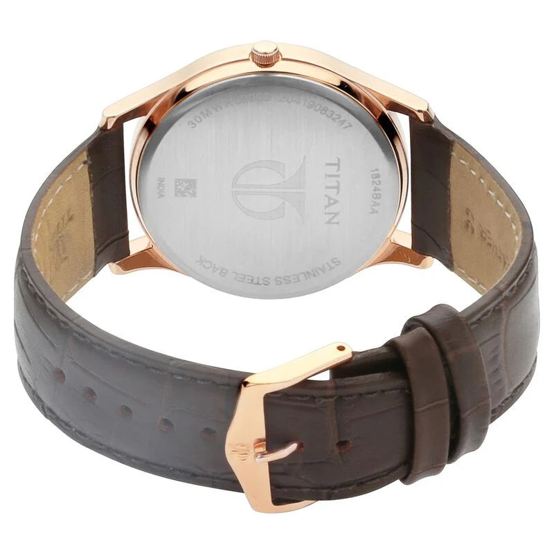 Titan Analog Blue Dial Day Date Leather Strap watch for Men 1824WL01 - KRISHNA WATCH COMPANY