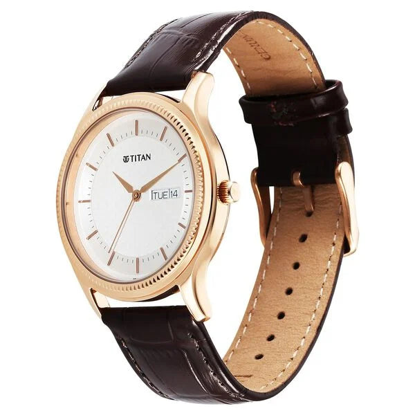 Titan Karishma Quartz Analog Leather Strap Watch For Men - 1824WL03 - KRISHNA WATCH COMPANY