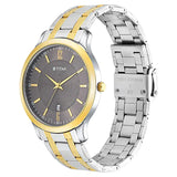 Titan Dark Brown Dial Metal Strap Watch - NT1825BM01