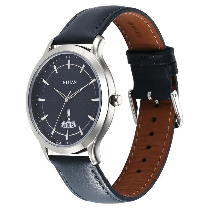 Titan Karishma Quartz Analog Blue Dial Watch for Men - 1825SL14 - KRISHNA WATCH COMPANY
