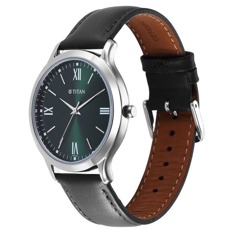 Titan Karishma Quartz Analog Green Dial Watch for Men - 1825SL16 - KRISHNA WATCH COMPANY