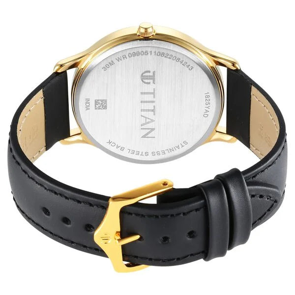 TITAN Karishma Radiance Black Dial Analog Watch for Men 1825YL03 - KRISHNA WATCH COMPANY