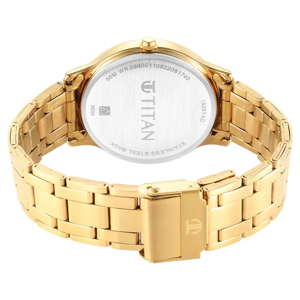 TITAN Karishma Radiance Champagne Dial Analog Watch for Men - 1825YM03 - KRISHNA WATCH COMPANY