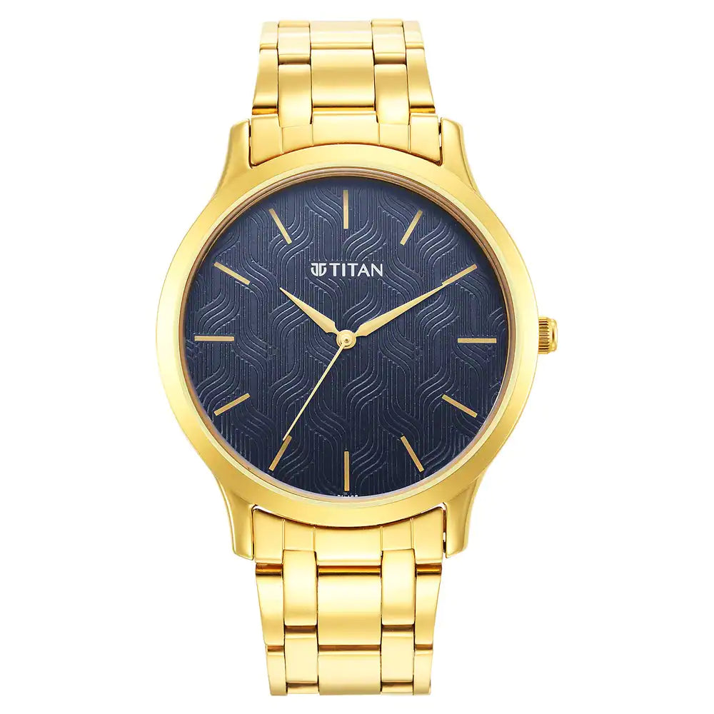 TITAN Karishma Radiance Blue Dial Analog Watch for Men - 1825YM05 - KRISHNA WATCH COMPANY