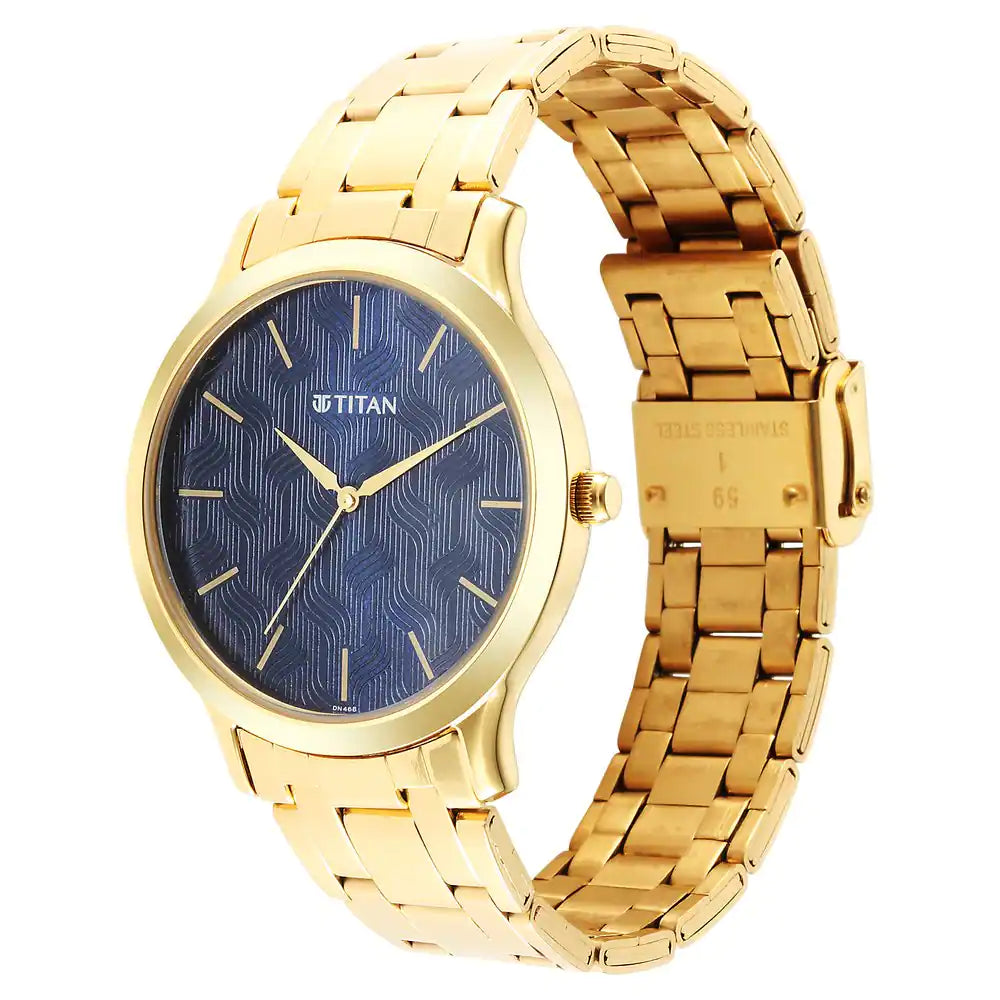 TITAN Karishma Radiance Blue Dial Analog Watch for Men - 1825YM05 - KRISHNA WATCH COMPANY
