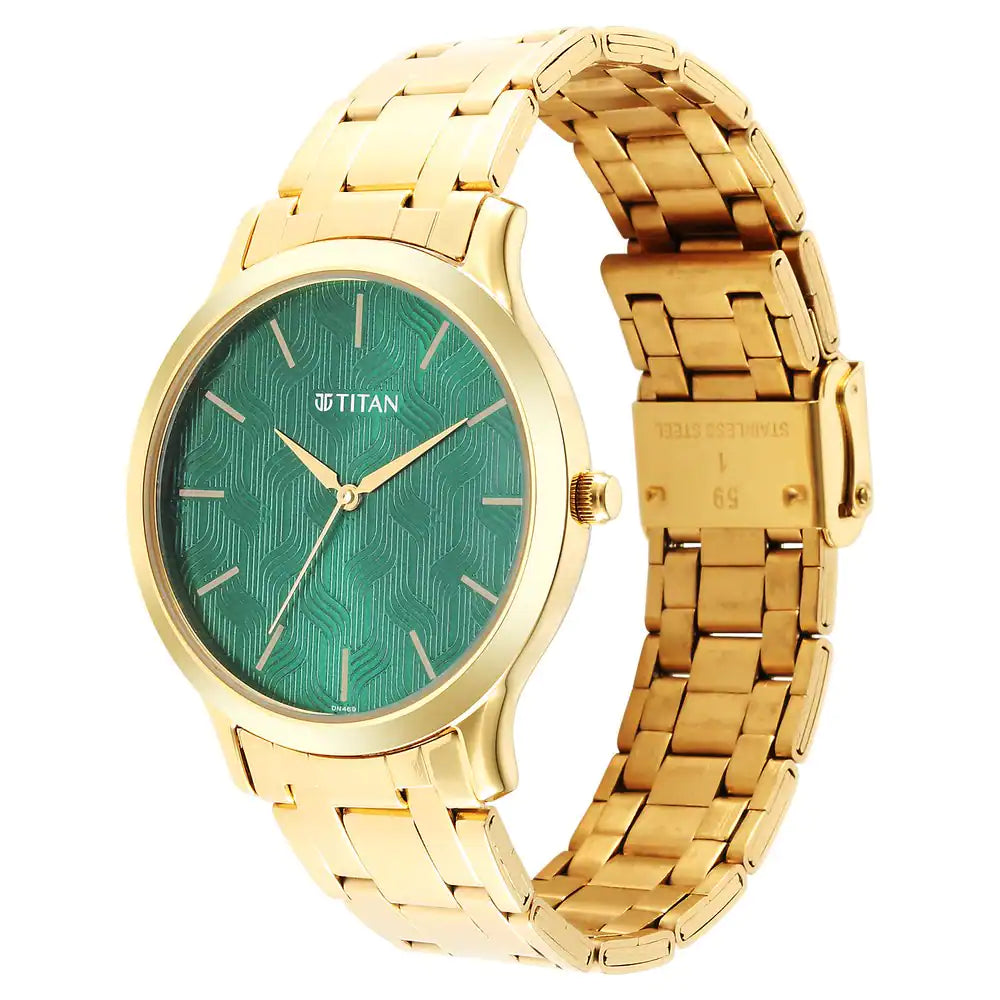TITAN Karishma Radiance Green Dial Analog Watch for Men - 1825YM07 - KRISHNA WATCH COMPANY