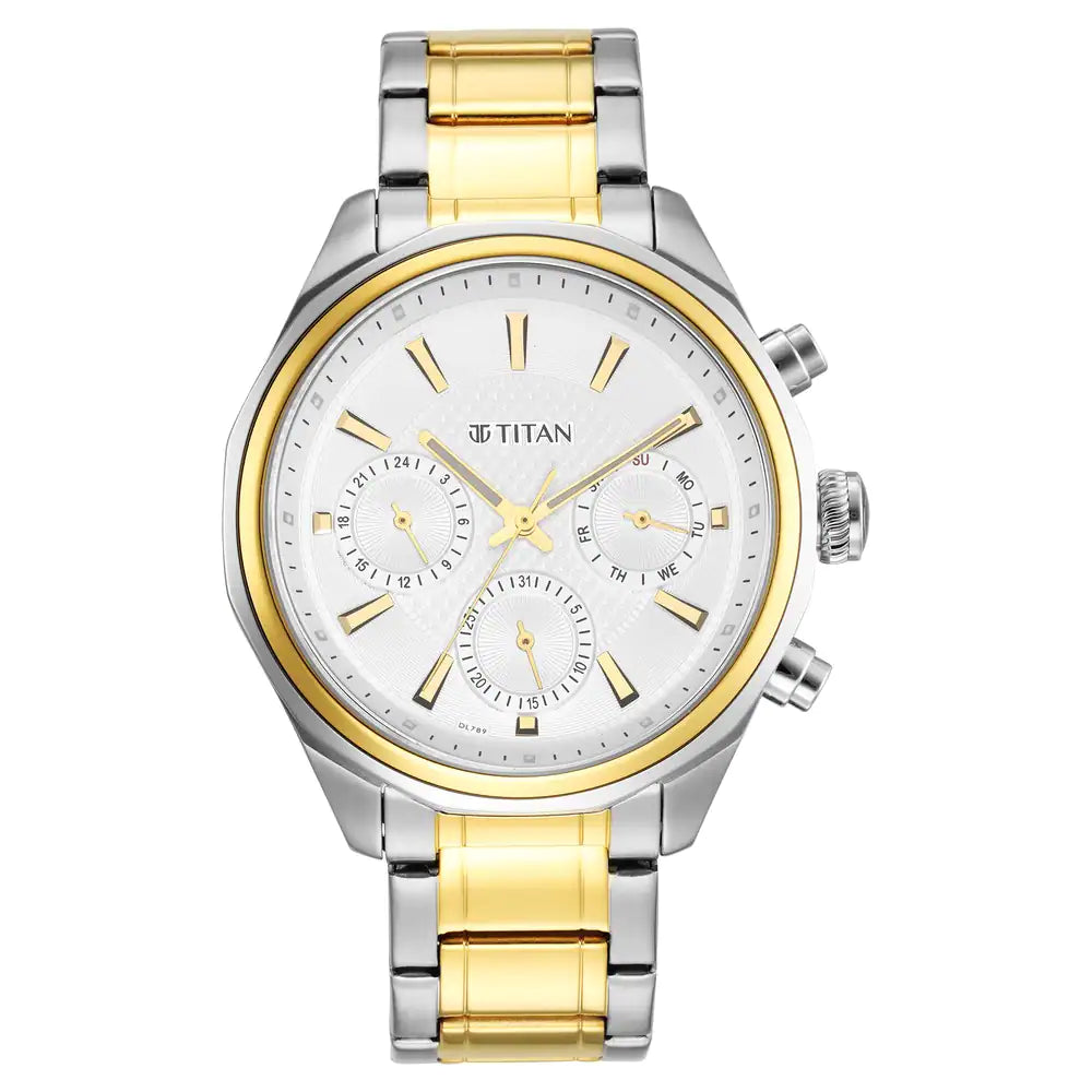 Titan Regalia Opulent Silver Dial Silver Stainless Steel Strap Watch - NT1829BM01 - KRISHNA WATCH COMPANY