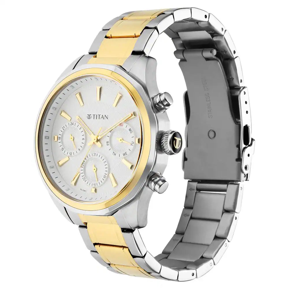 Titan Regalia Opulent Silver Dial Silver Stainless Steel Strap Watch - NT1829BM01 - KRISHNA WATCH COMPANY