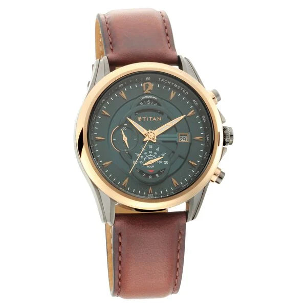 Titan Men's Maritime Chronograph Watch - 1830KL02 - KRISHNA WATCH COMPANY