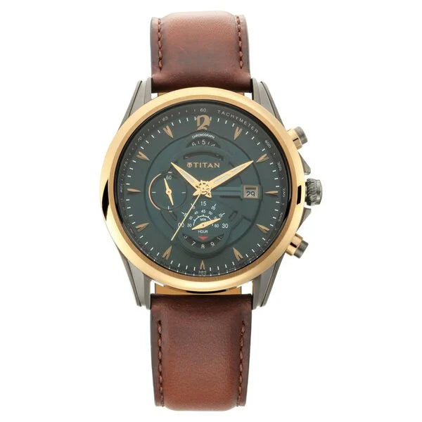 Titan Men's Maritime Chronograph Watch - 1830KL02 - KRISHNA WATCH COMPANY