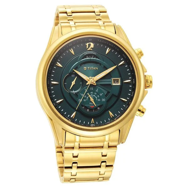 Titan Regalia Green Watch for men - 1830YM02 - KRISHNA WATCH COMPANY