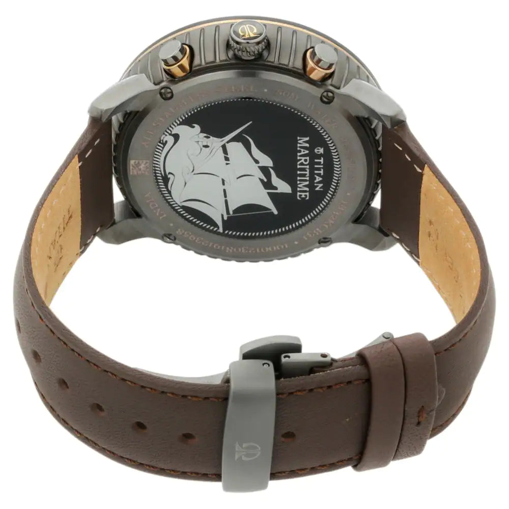 Titan Caravel from Maritime - Chronograph Watch with Tungsten bezel ring NP1832KL01 - KRISHNA WATCH COMPANY