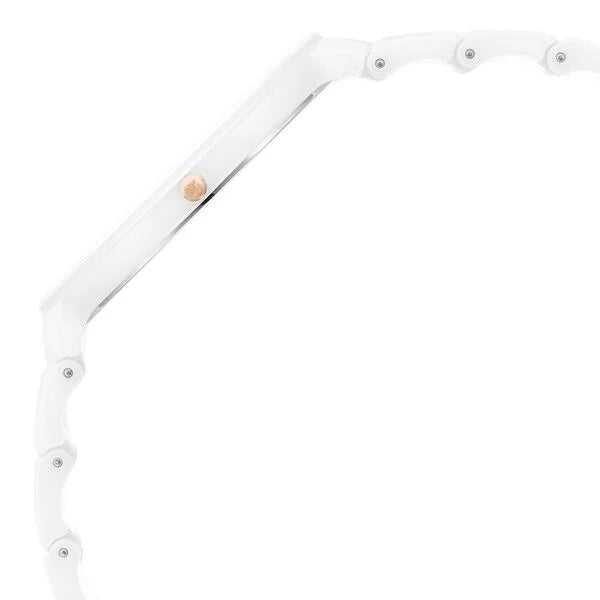 TITAN Edge Squircle White Dial Ceramic Strap Watch for Men 1841QC03