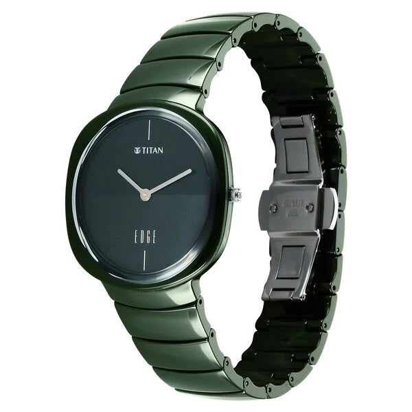Titan Squircle Camo Quartz Analog Green Dial Ceramic Strap Watch For Unisex - 1841QC05 - KRISHNA WATCH COMPANY