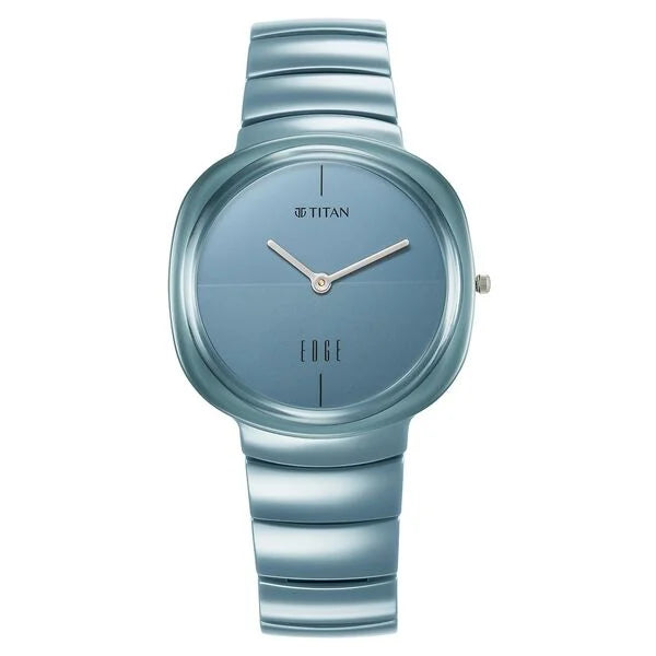 Titan Squircle Camo Quartz Analog Blue Dial Ceramic Strap Watch For Unisex 1841qc07 - KRISHNA WATCH COMPANY