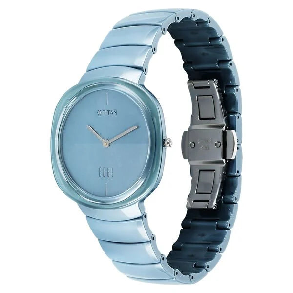 Titan Squircle Camo Quartz Analog Blue Dial Ceramic Strap Watch For Unisex 1841qc07 - KRISHNA WATCH COMPANY