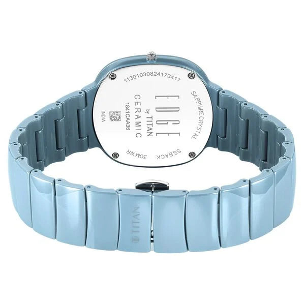 Titan Squircle Camo Quartz Analog Blue Dial Ceramic Strap Watch For Unisex 1841qc07 - KRISHNA WATCH COMPANY