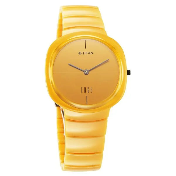 Titan Squircle Camo Quartz Analog Yellow Dial Ceramic Strap Watch For Unisex 1841qc08 - KRISHNA WATCH COMPANY