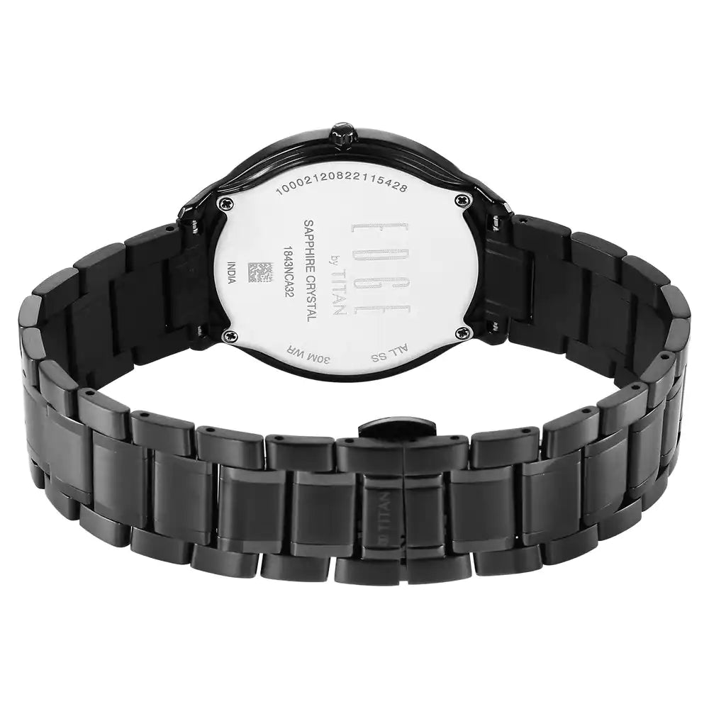 TITAN Edge Metal Black Dial Stainless Steel Strap Watch 1843NM03 - KRISHNA WATCH COMPANY