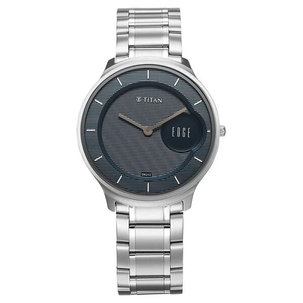 Titan Edge Murals Quartz Analog Blue Dial Stainless Steel Strap Watch For Men 1843sm03 - KRISHNA WATCH COMPANY