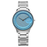 Titan Edge Murals Quartz Analog Blue Dial Stainless Steel Strap Watch For Men 1843sm04