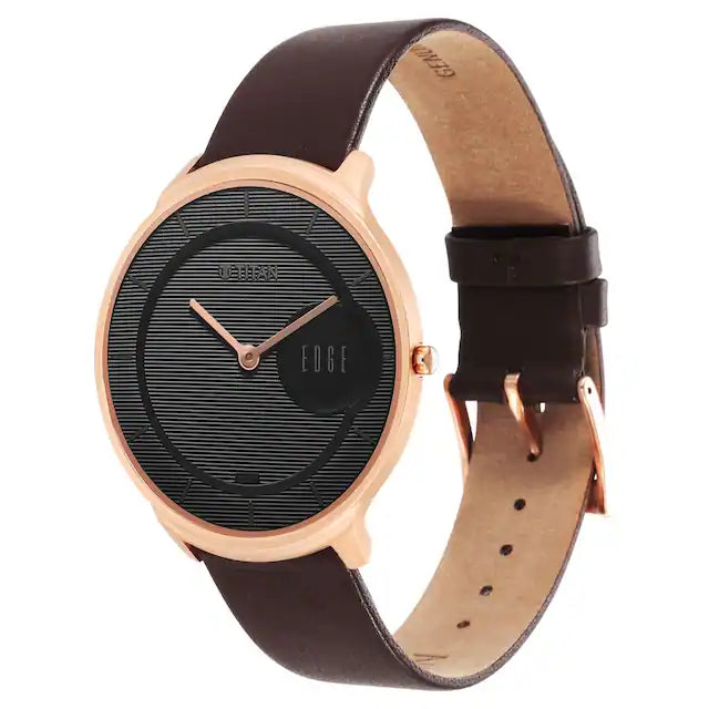 Titan Edge Watch with Silver White Dial & Leather Strap 1843WL03 - KRISHNA WATCH COMPANY