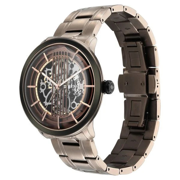 Titan Quartet Brown Dial Automatic Watch for Men - 1848KM05 - KRISHNA WATCH COMPANY