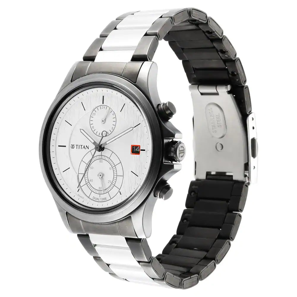 Titan Workwear Silver Dial Silver Stainless Steel Strap Watch 1870KM01 - KRISHNA WATCH COMPANY