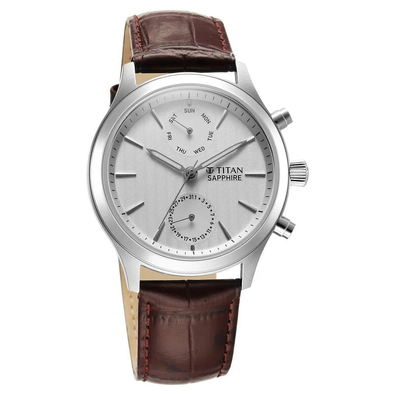 Titan Sapphire Multifunction Quartz Analog Watch for Men - 1874SL03 - KRISHNA WATCH COMPANY