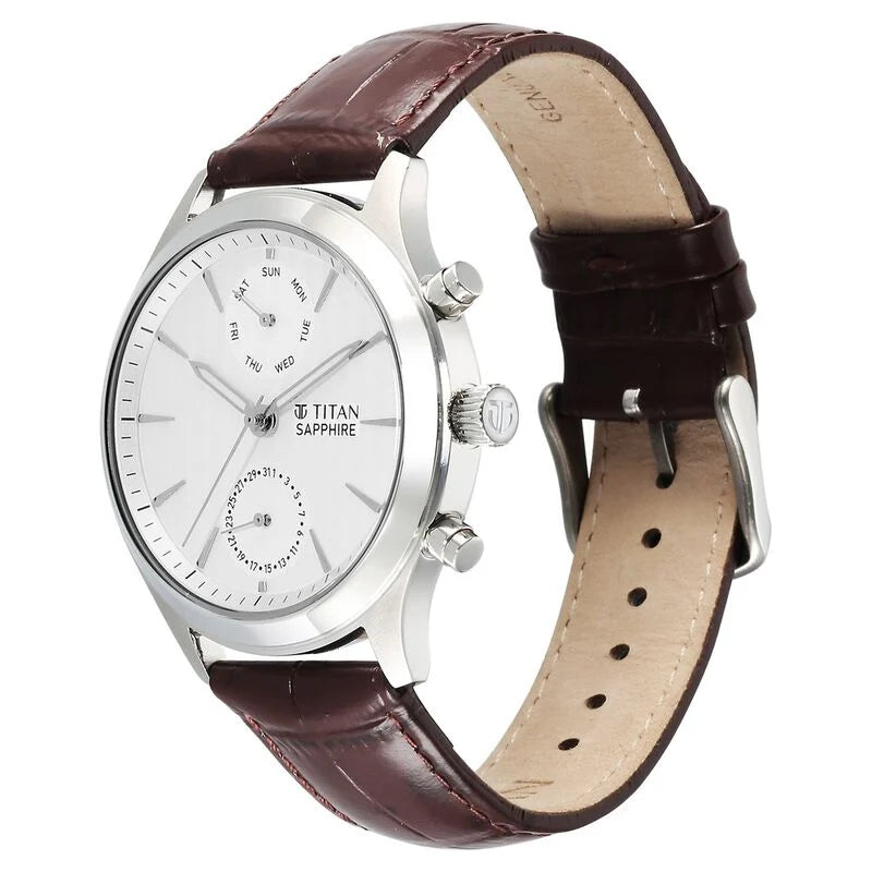 Titan Sapphire Multifunction Quartz Analog Watch for Men - 1874SL03 - KRISHNA WATCH COMPANY