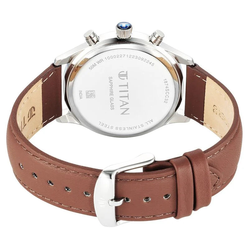 Titan Sapphire Quartz Multifunction Blue Dial Watch for Men - 1874SL06 - KRISHNA WATCH COMPANY